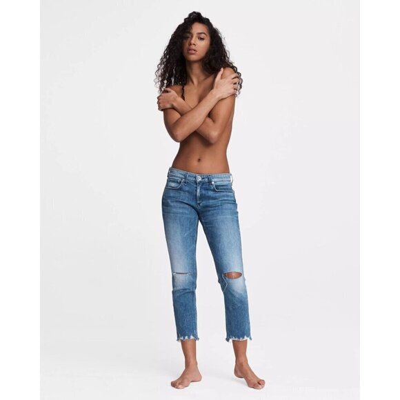 Rag & Bone Dre Low Rise Boyfriend Slim Straight Jeans Mendecino Womens Size 25 - Picture 13 of 13